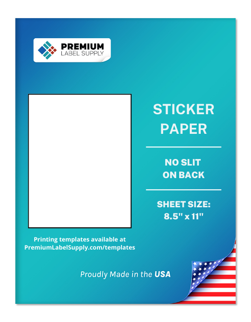 8.5″ x 11″ Sticker Paper, Full Sheet With NO SLIT